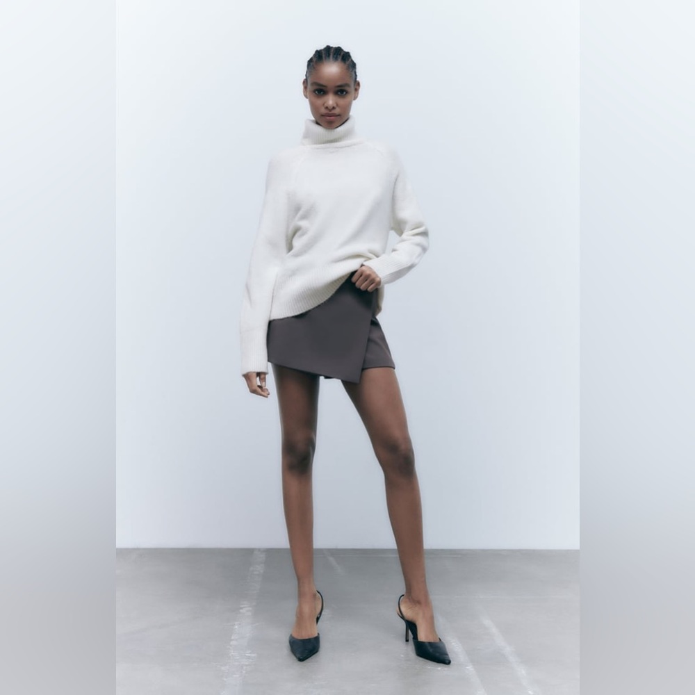 Zara ASYMMETRIC SKORT ANTHRACITE GRAY